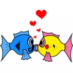 الرسومات المتجه من اثنين من تقبيل الأسماك