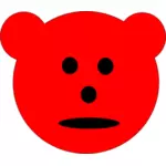 Roşu Bear emoticon vector de desen