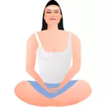Vektor Klipart Lady v meditaci