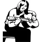 Векторные картинки девушка с гитарой