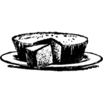Tårta och svartvita vektorritning