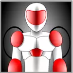 červená a šedá robot avatar vektorové ilustrace