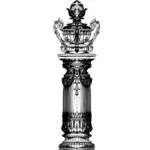 Vektor Klipart starověké tisku dekorativní pilíře