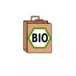 Borsa shopping biodegradabile grafica vettoriale.