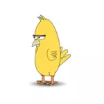 Ilustración del pájaro amarillo de cómic