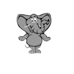 Éléphant Cartoon gris
