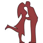 Pria dan wanita mencium ilustrasi