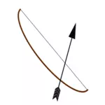 Image de brun arc et flèche noire
