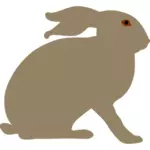 Кролик с карими глазами силуэт векторное изображение