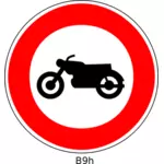 Vektor klip seni tidak ada entri untuk sepeda motor dan sepeda motor bulat tanda lalu lintas prohibitory