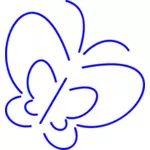 Immagine di vettore di arte di linea blu di una farfalla