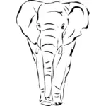 Vektorikuva edessä olevasta elefantista