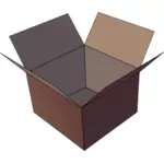 Vektorbild av mörk brun öppen kartong