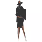 Illustration vectorielle de la mode femme artistique silhouette