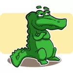 Vector image of bored green alligator