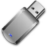 Vektor Klipart lesklé šedé USB Stick