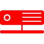 Vektortegning en rød server-ikonet