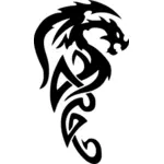 Dragon tribal stijl tattoo vectorillustratie