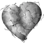 Vektor Klipart deformované ocelové srdce