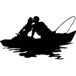 Векторный рисунок поцелуя на лодке