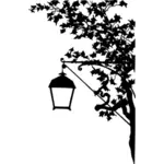 Ilustracja wektorowa sylwetka sztuka uliczna latarnia