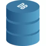 Desenho do símbolo azul de banco de dados vetorial