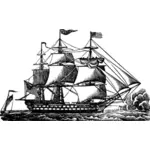 Desenho vetorial de navio pirata