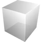 Vector image of transparent grey cube