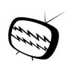 מכשיר הטלוויזיה קריקטורה מתפקד כהלכה בתמונה וקטורית