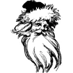 Santa with huge beard vector illustration
