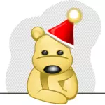 Vektor seni klip beruang teddy sedih dengan topi merah