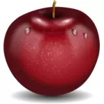 Desenho de maçã molhado vermelho fotorealista vetorial