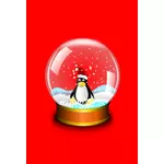 Lumipallo pingviinin kanssa