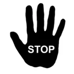 मानव हाथ के साथ पाठ 'बंद करो '