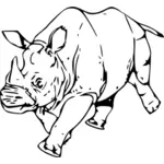 Walking Rhinoceros vector clip art