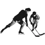 Vektorgrafiken von Eishockey-Spieler-paar