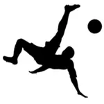 Futbol siluet vektör görüntü oynayan adam