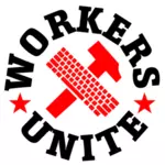 Workers unite sign vector image
