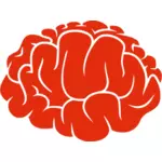 Rosso sagoma di un'immagine vettoriale di cervello
