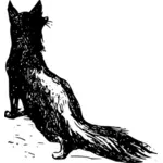 Vector miniaturi de fox din spate