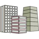 Vector de la imagen de tres edificios de gran altura