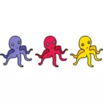 तीन अजीब octopuses