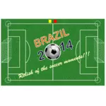 البرازيل 2014 كرة القدم ملصق ناقلات التوضيح