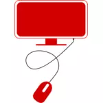 Red modern computer icon vector clip art