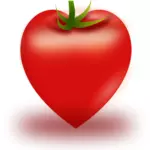 Illustrazione vettoriale di pomodoro a forma di cuore