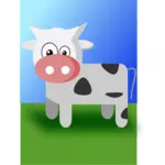 Illustration vectorielle de vache dessin animé mignon