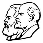 Векторный портрет Маркса и Ленина