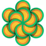 ציור של פרח של עיגולים ססגוניות וקטורי