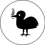 Peace bird silhouette vector image