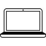 오픈 노트북과 웹캠 벡터 클립 아트